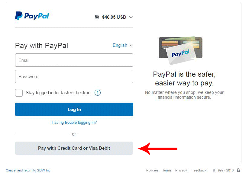 Pay with PayPal or Credit Card, No PayPal Account Necessary Pay with PayPal or Credit Card, No PayPal Account Necessary